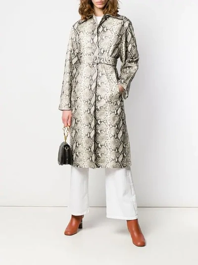 Philosophy Di Lorenzo Serafini Python Print Trench Coat In Neutrals