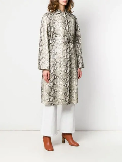 Philosophy Di Lorenzo Serafini Python Print Trench Coat In Neutrals
