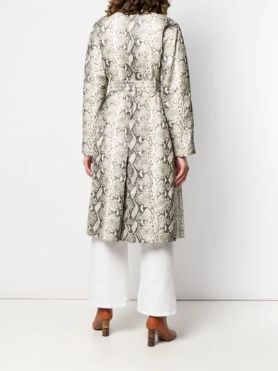 Philosophy Di Lorenzo Serafini Python Print Trench Coat In Neutrals