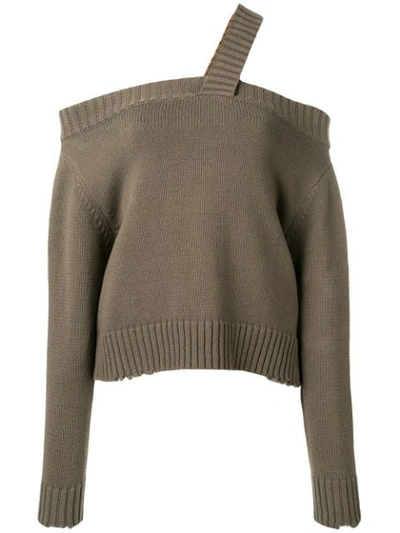 Shop Rta Off Shoulder Jumper In Green