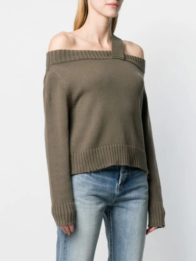 Shop Rta Off Shoulder Jumper In Green