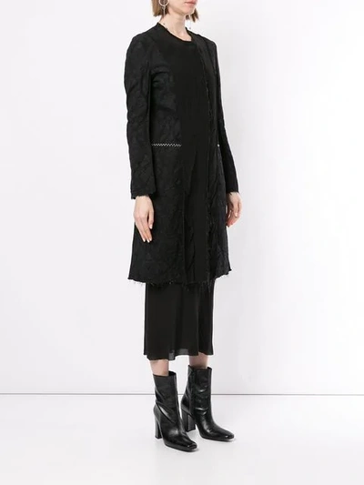 Shop Uma Wang Deconstructed Midi Coat In Black