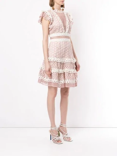 Shop Sea Tiered Lace Dress - Pink