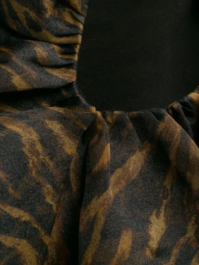 Shop Ganni Tiger Ruffle Dress In 986 Tiger