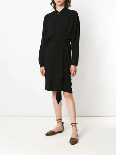 Shop Andrea Marques Ruffled Wrap Style Dress In Black