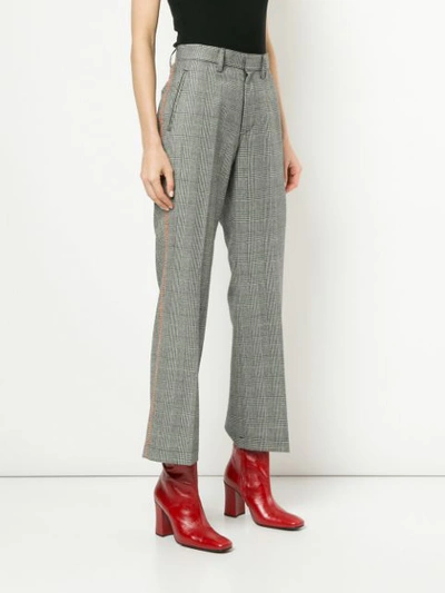 Shop Kolor Monotone Checked Trousers In Grey