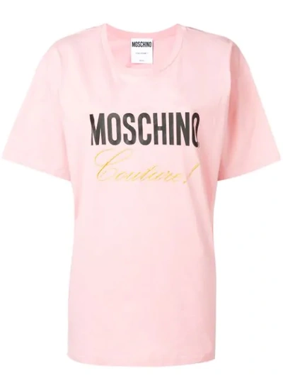 Shop Moschino Oversized Logo T In Pink