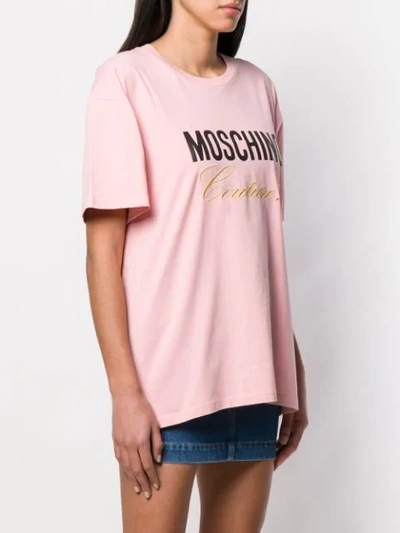 Shop Moschino Oversized Logo T In Pink
