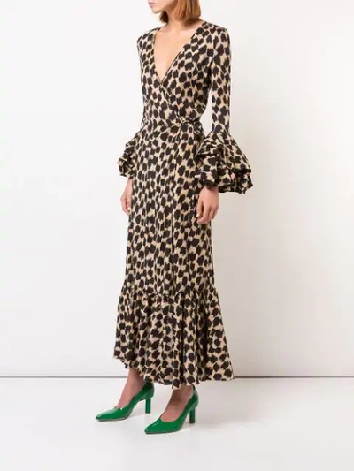 Shop Diane Von Furstenberg Dvf  Puff Sleeve Wrap Dress - Brown