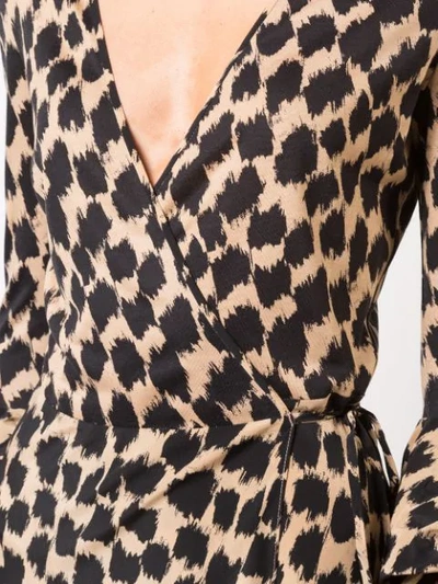 Shop Diane Von Furstenberg Dvf  Puff Sleeve Wrap Dress - Brown