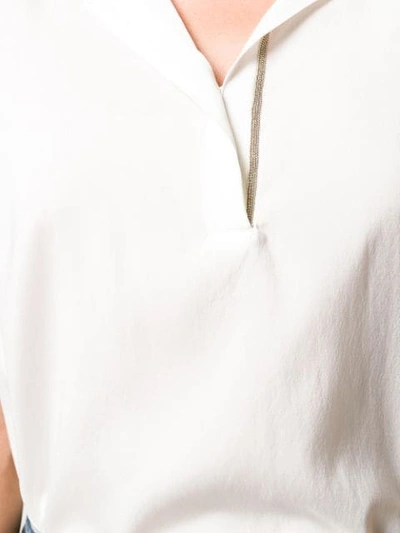 BRUNELLO CUCINELLI 无袖直筒罩衫 - 白色
