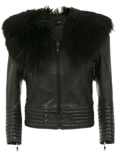 Shop Andrea Bogosian Trimmed Leather Jacket In Black