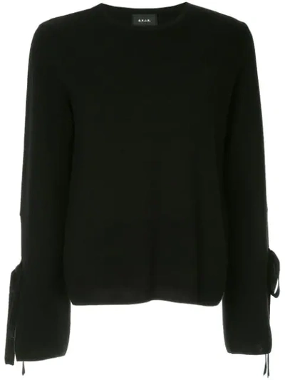 Shop Gvgv G.v.g.v. Milano Ribber Bow Knit Sweater - Black