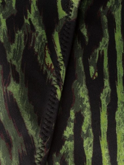 Shop Ganni Tiger Print Swimsuit - Green