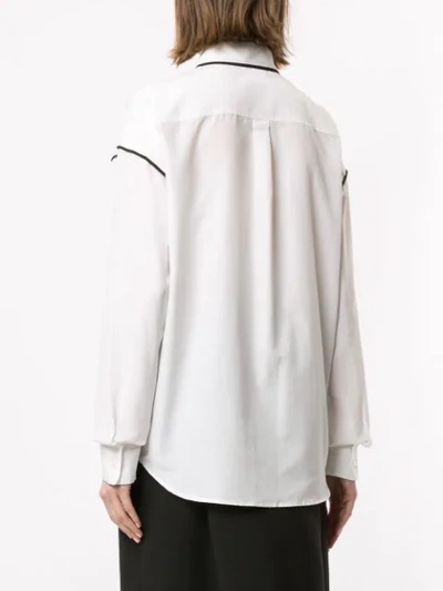 Shop Rochas Outlined Shirt In White