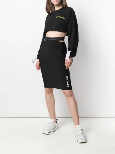 Marcelo Burlon County Of Milan Cropped Sweatshirt In 1088 Black Multicolor