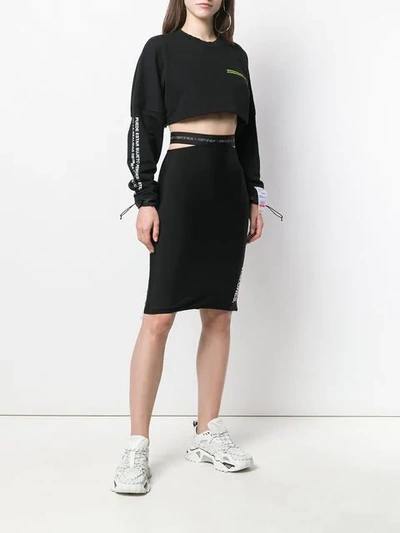 Marcelo Burlon County Of Milan Cropped Sweatshirt In 1088 Black Multicolor