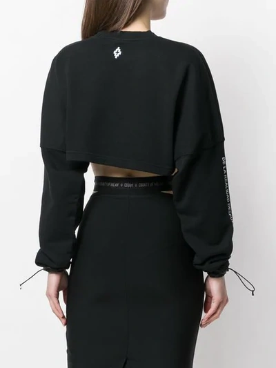 Marcelo Burlon County Of Milan Cropped Sweatshirt In 1088 Black Multicolor