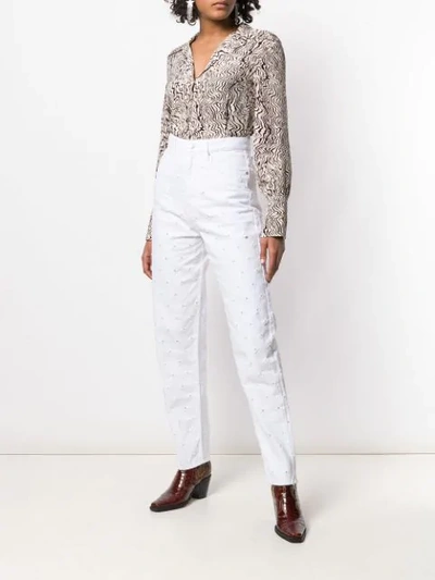 Shop Isabel Marant Distressed Mom Jeans In White