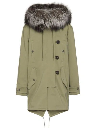 Shop Miu Miu Drill Parka In Green