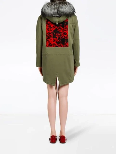 Shop Miu Miu Drill Parka In Green