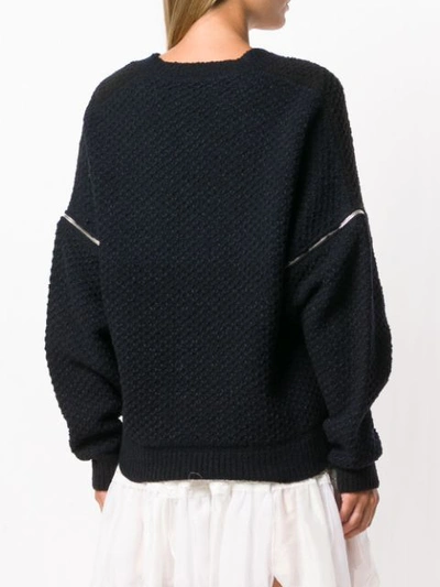 zip-detail oversized sweater