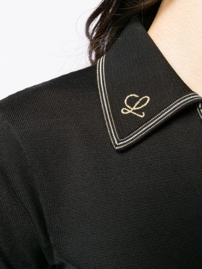 Shop Loewe Embroidered L Polo Shirt In Black