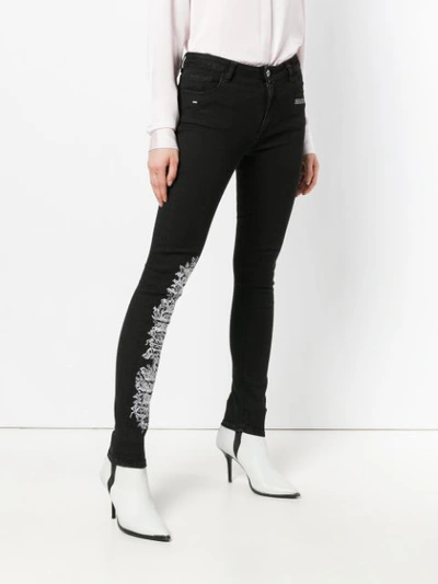 Shop Off-white Slim Distressed Jeans In Black
