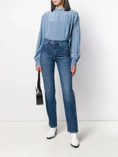 Shop Calvin Klein Straight Leg Jeans In 916 Kate Mid Blue