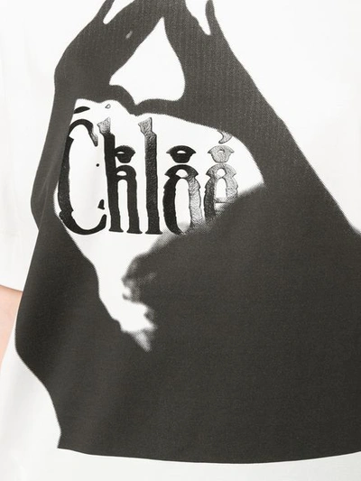 CHLOÉ LOGO PRINT T-SHIRT - 白色