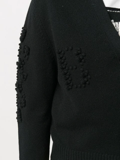 Shop Barrie Textured Detail Cardigan - Black