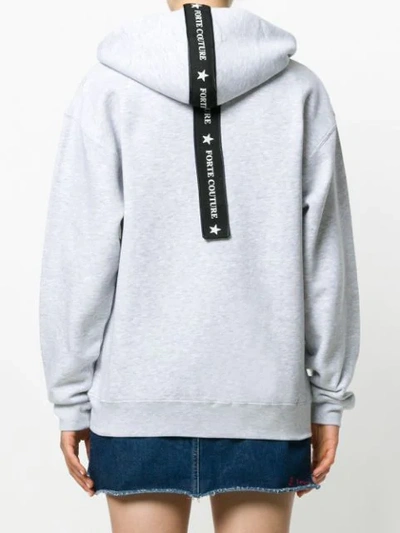 Shop Forte Couture Oversized Zip Up Hoodie In Grey