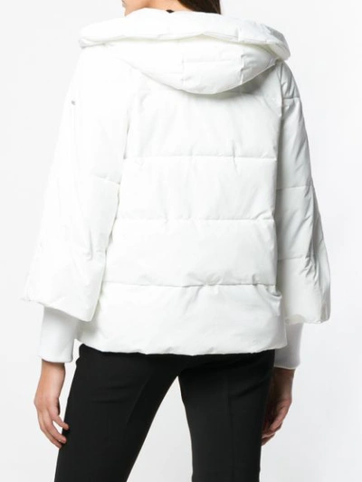 Shop Armani Exchange Hooded Padded Jacket - White