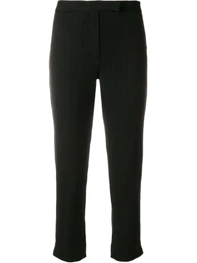 ANN DEMEULEMEESTER SLIM-FIT CROPPED TROUSERS - 黑色