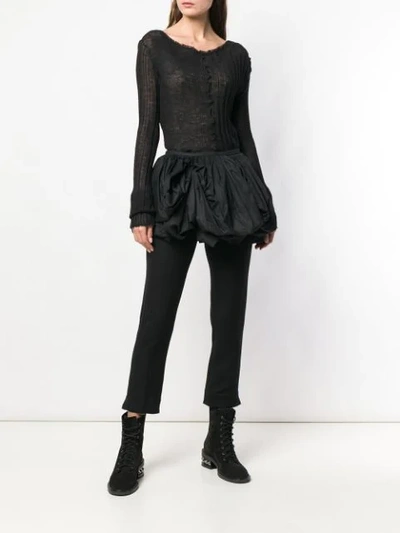 ANN DEMEULEMEESTER SLIM-FIT CROPPED TROUSERS - 黑色