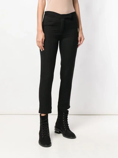 Shop Ann Demeulemeester Slim-fit Cropped Trousers In Black