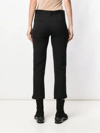 ANN DEMEULEMEESTER SLIM-FIT CROPPED TROUSERS - 黑色