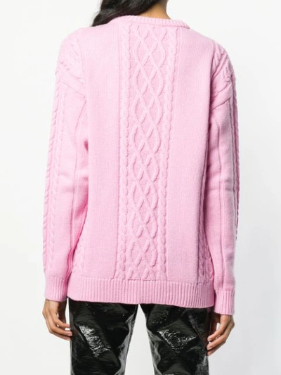 Shop Moschino Patterned Loose Sweater - Pink