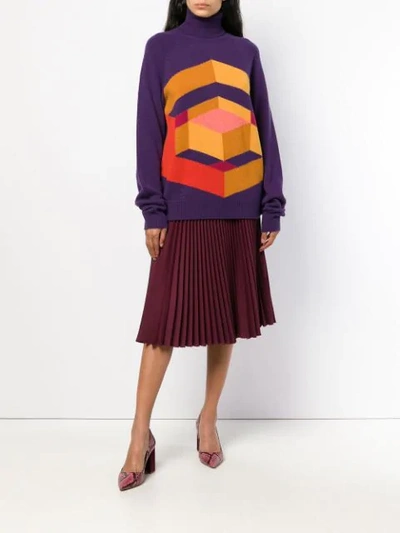 geometric intarsia sweater