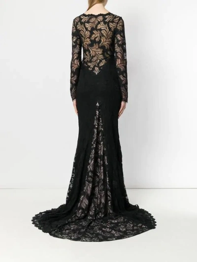 Shop Olvi S Lace-embroidered Maxi Dress In Black