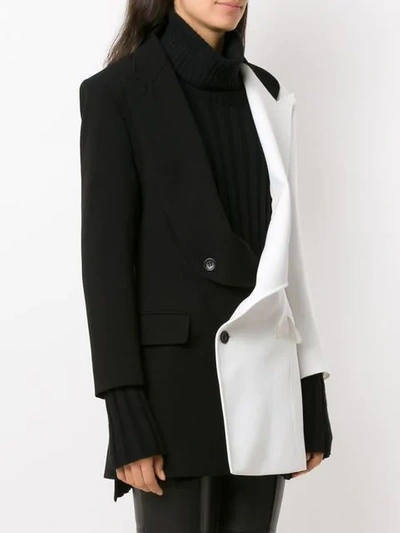 GLORIA COELHO 双色超大款西装夹克 - 黑色