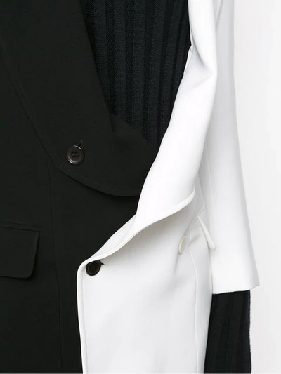 GLORIA COELHO 双色超大款西装夹克 - 黑色