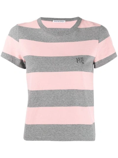 Shop Alexander Wang T T By Alexander Wang Striped T-shirt - Grey