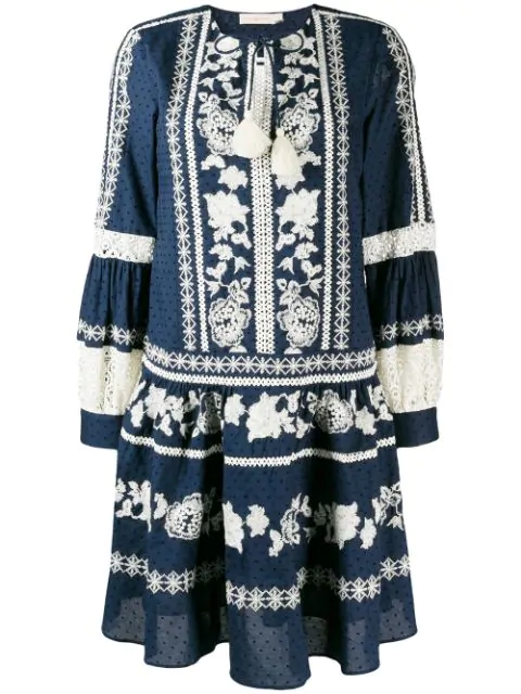 tory burch boho embroidered dress