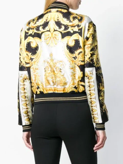Shop Versace Signature Print Bomber Jacket In A7008