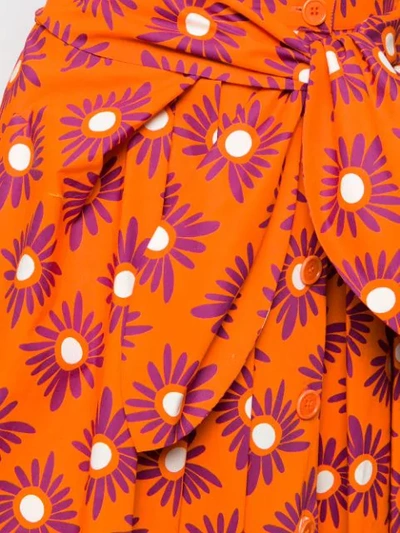 Shop Aspesi Pleated Midi Skirt - Orange