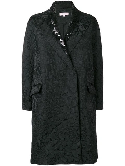 Shop Dice Kayek Sequin Collared Coat In Black