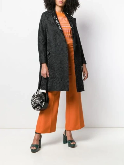DICE KAYEK SEQUIN COLLARED COAT - 黑色