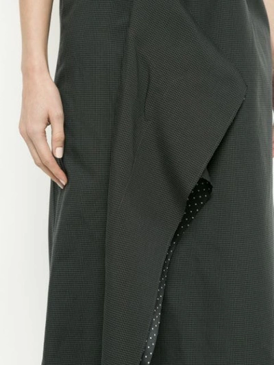 Shop Irene Checked Asymmetric Skirt In Grey