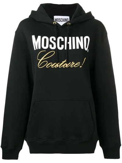 Shop Moschino Couture Hoodie In Black